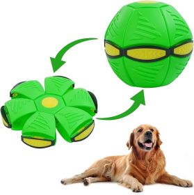 Pet Toy Flying Saucer Ball For Dogs, Magic UFO Ball For Dog Outdoor Sports, Decompression Flying Flat Throw Disc Balls For Medium And Large Dog, Chang (Color: Green)