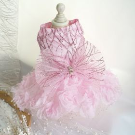 Pet Skirt Dog Clothes Wedding Dress (Option: Pink-L)