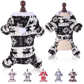 Puppy Clothes Super Soft Coral Fleece Pet Clothes Christmas Outfit (Option: Black-XL)