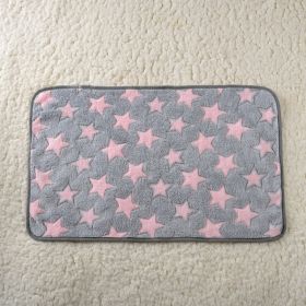 Dog Kennel Coral Fleece Blanket (Option: Pink Stars-80x 100cm)